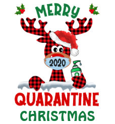 merry quarantine christmas deer buffalo greeting holiday card d3e1a